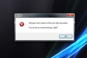 Can't seem to find your files. Have a recent backup?