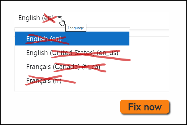 Declutter Moodle LMS language menu