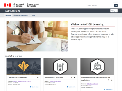 GCWeb Screen shot of sample Home page in English